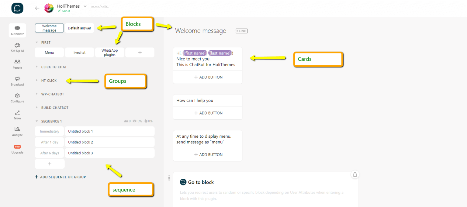 Chatfuel telegram не работает