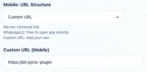 wa.me: mobile customurl example