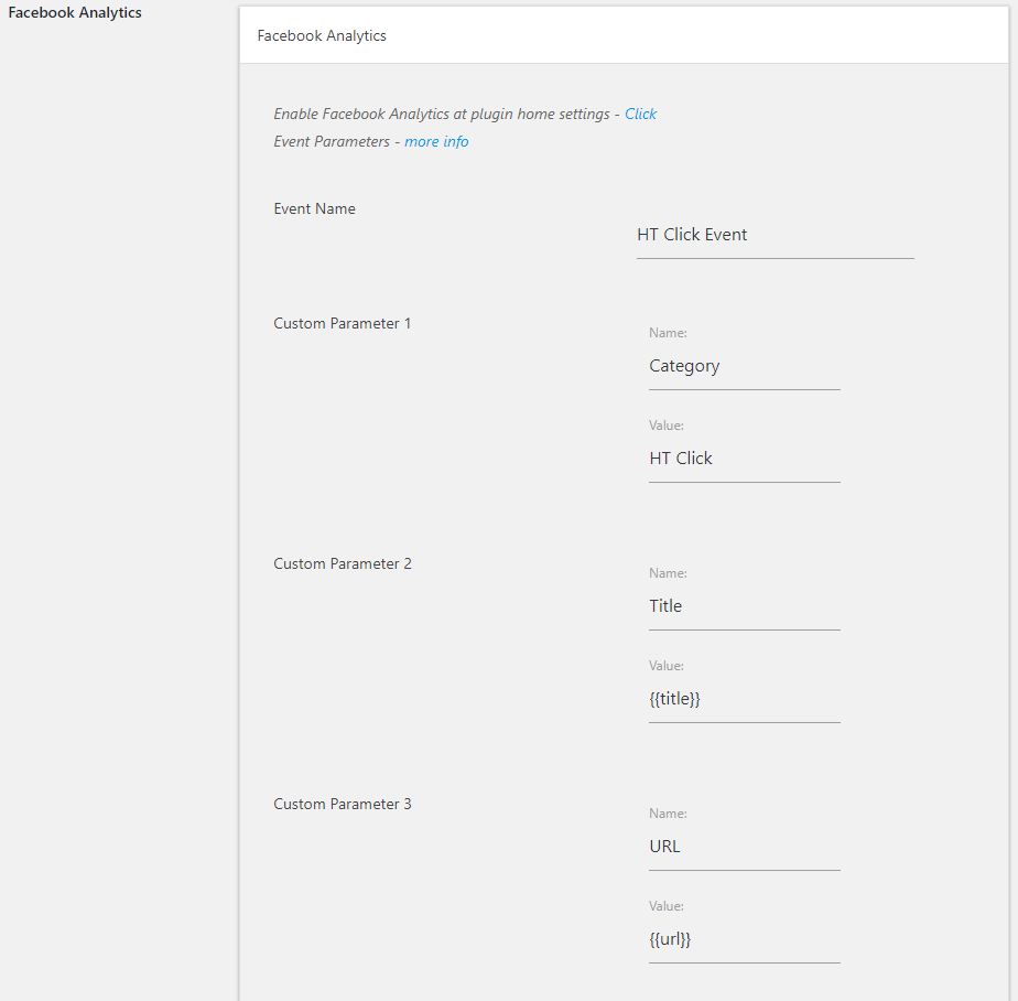 fb analytics - admin page